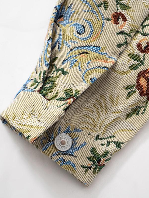 Veste courte chic à manches longues et imprimé floral