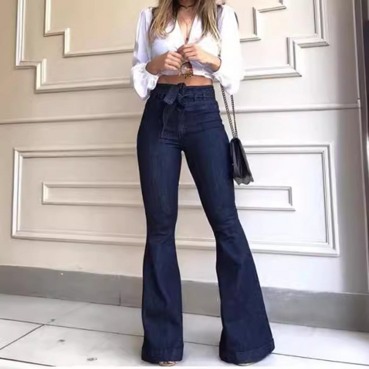 KYRA™ – Pantalon évasé vintage à lacets et jambes larges