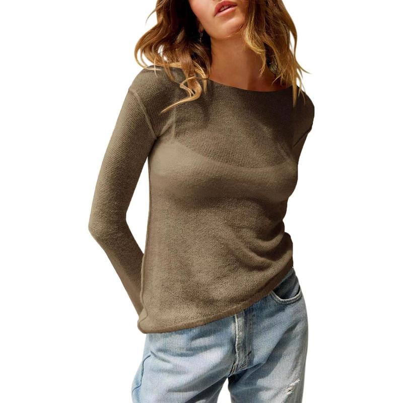 Lightweight Summer See Through Long Sleeve Top