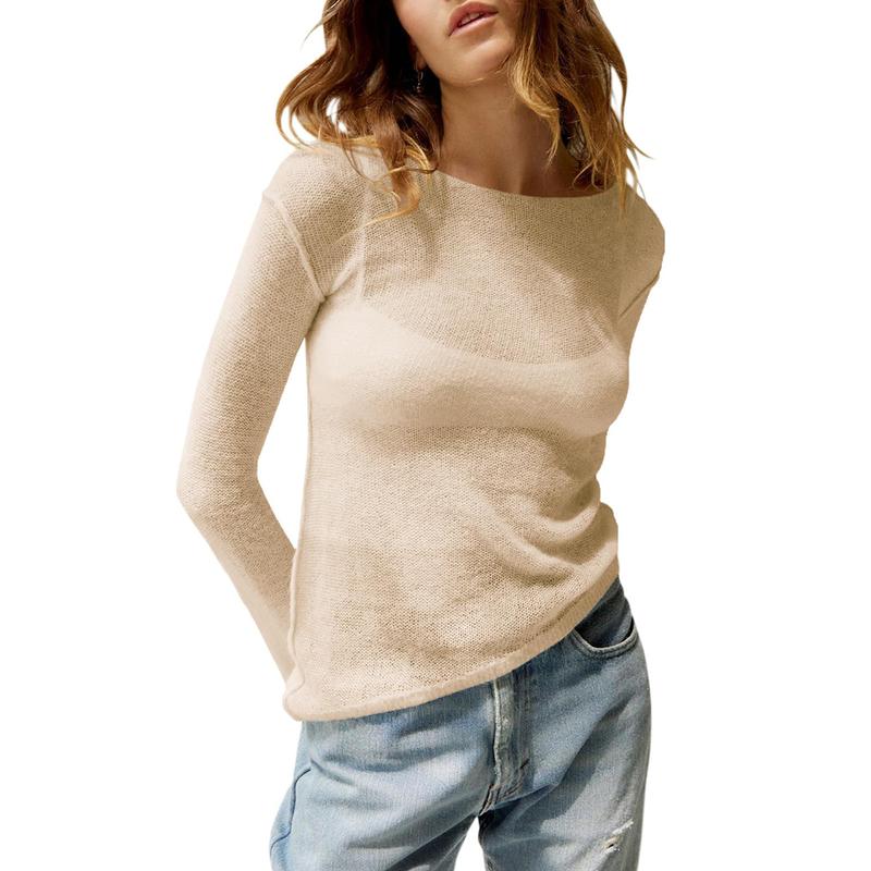 Lightweight Summer See Through Long Sleeve Top