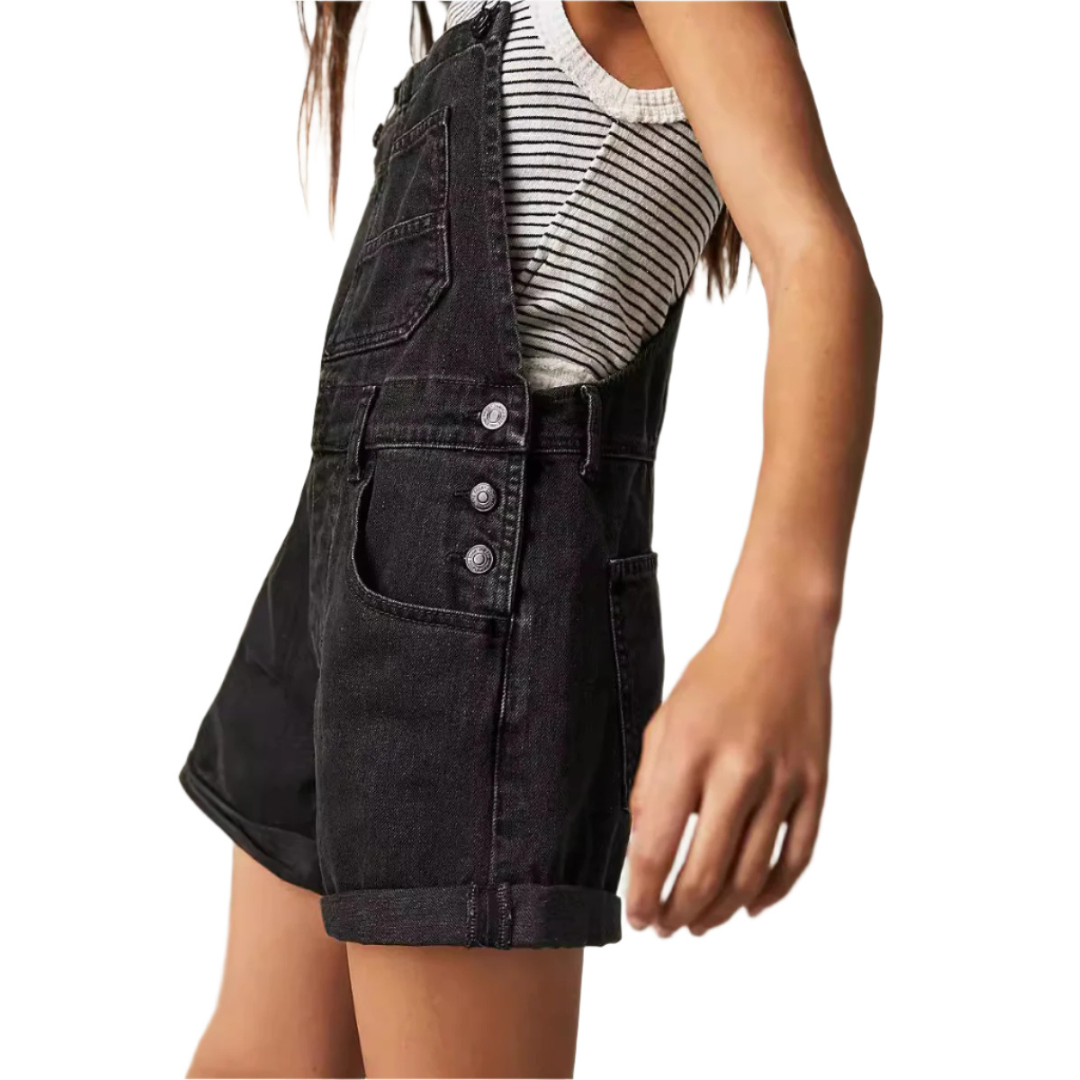 REMITA™ - Salopette Courte Ajustable en Jean Vintage