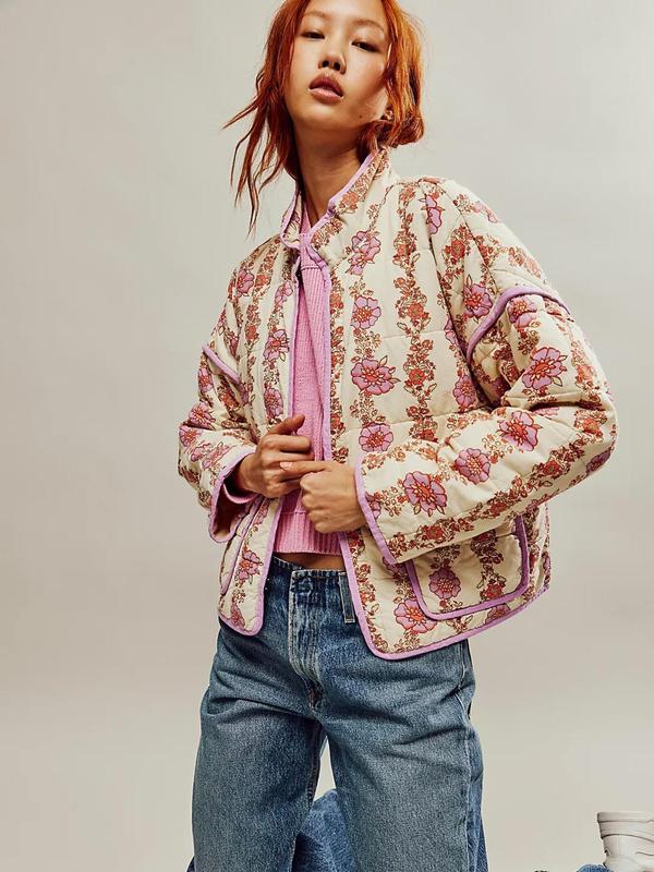 SALENTINE™ - Veste à manches longues style imprimé chic