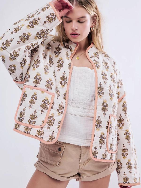 SALENTINE™ - Veste à manches longues style imprimé chic
