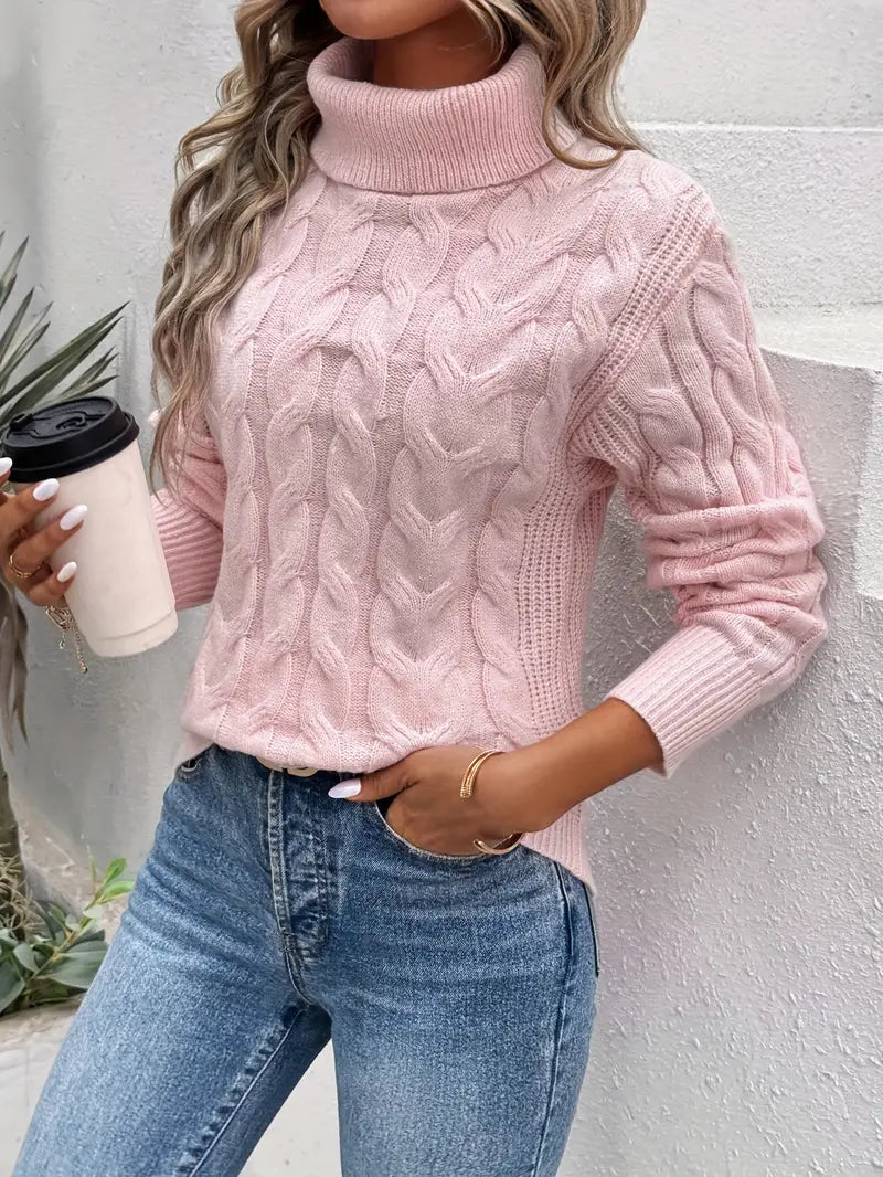 Cable Knit Turtleneck Sweater