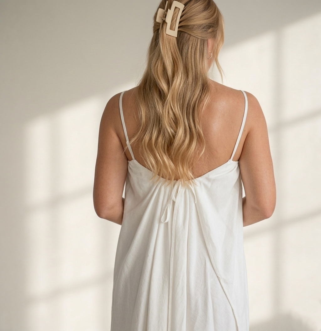 Women's Solid Color Backless Cami Dress