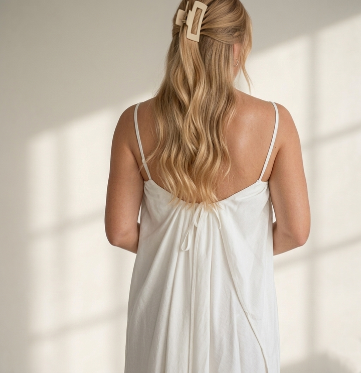 Women's Solid Color Backless Cami Dress