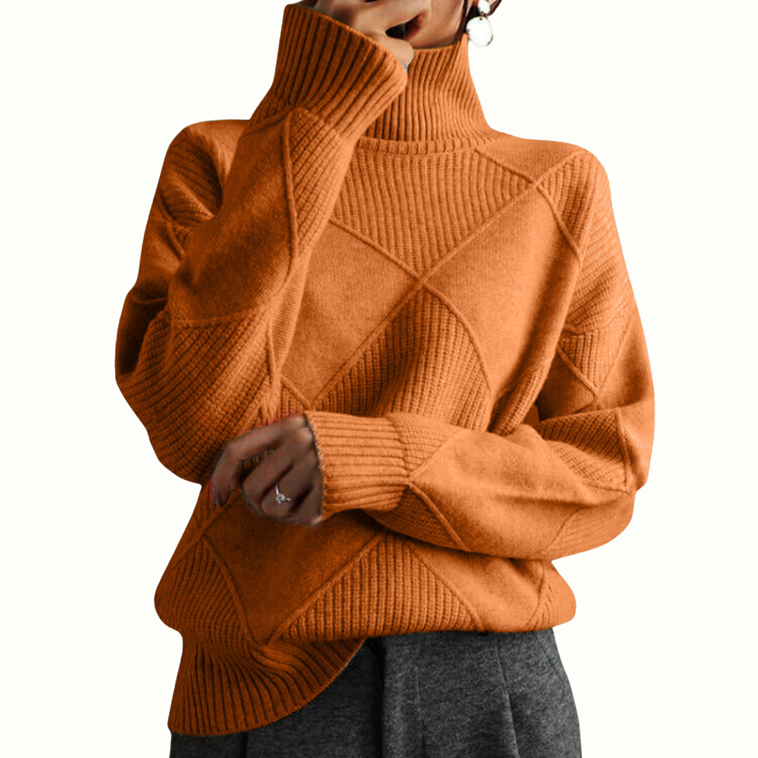 Luxe Ribbed Turtleneck Pullover