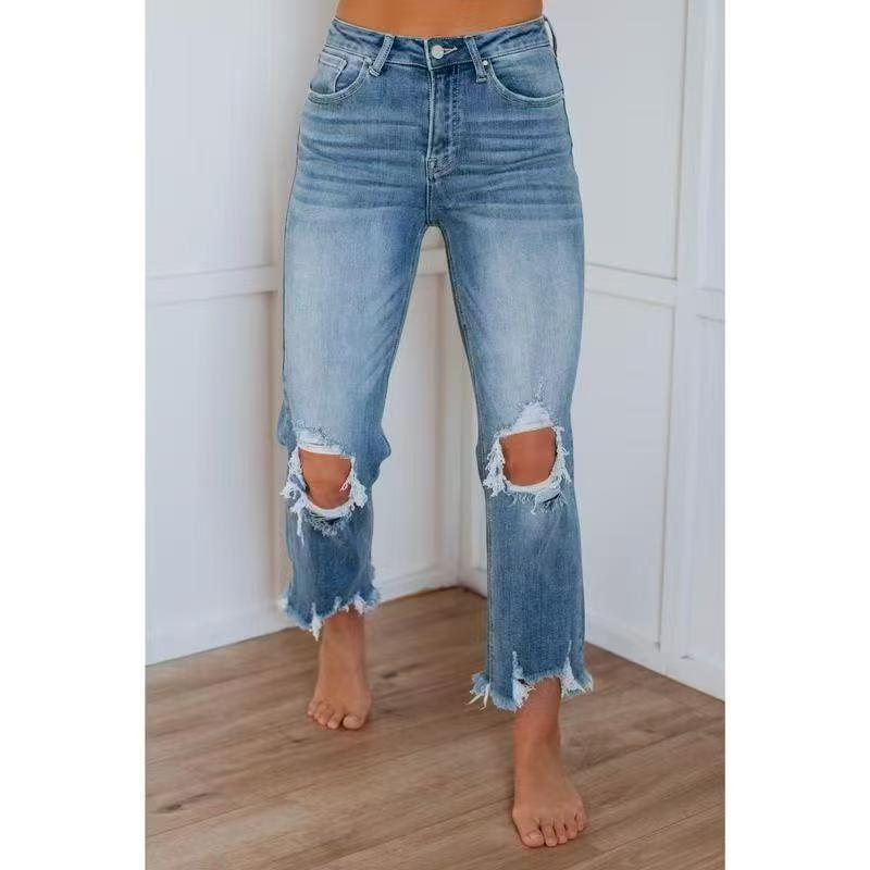 TALA™ – Jean déchiré coupe slim délavé décontracté