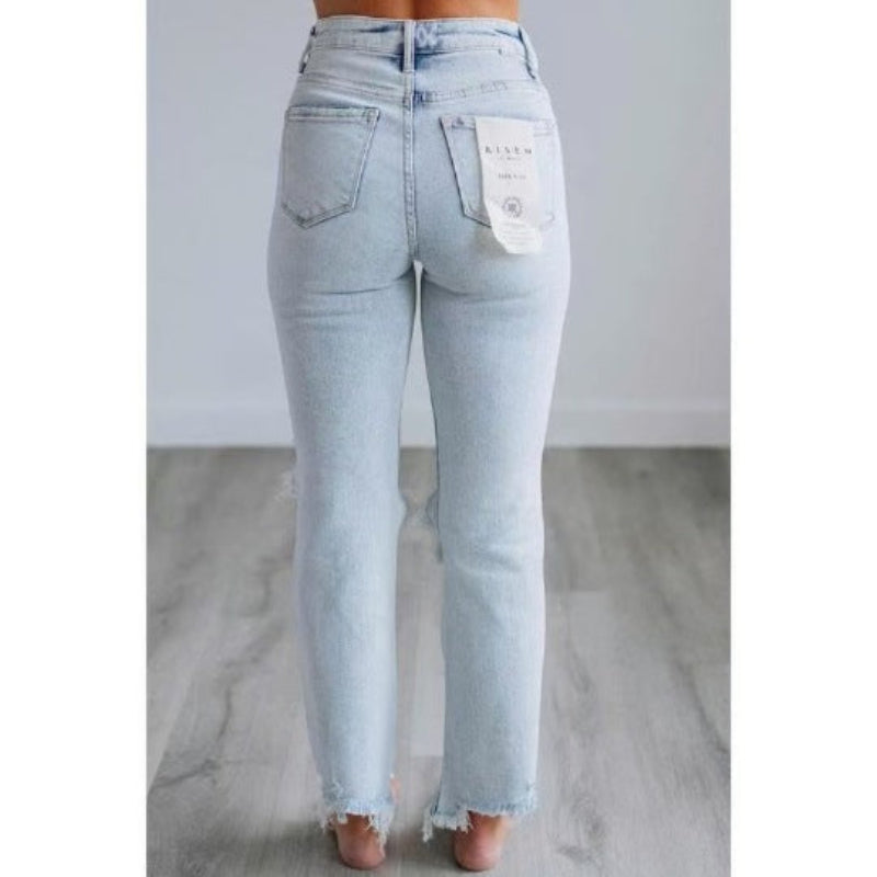 TALA™ – Jean déchiré coupe slim délavé décontracté