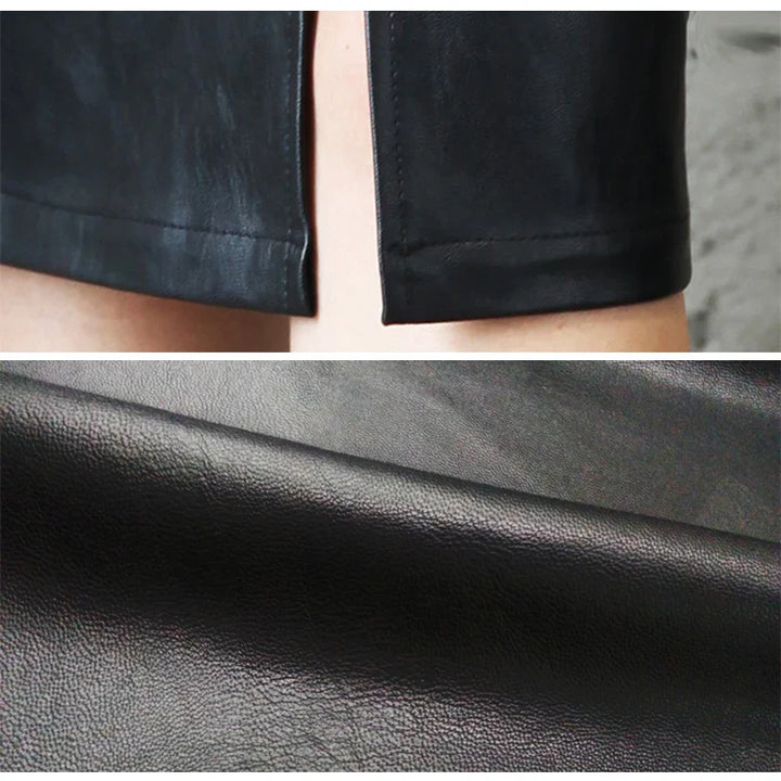 MONIQUE™ – Jupe crayon élégante en cuir noir