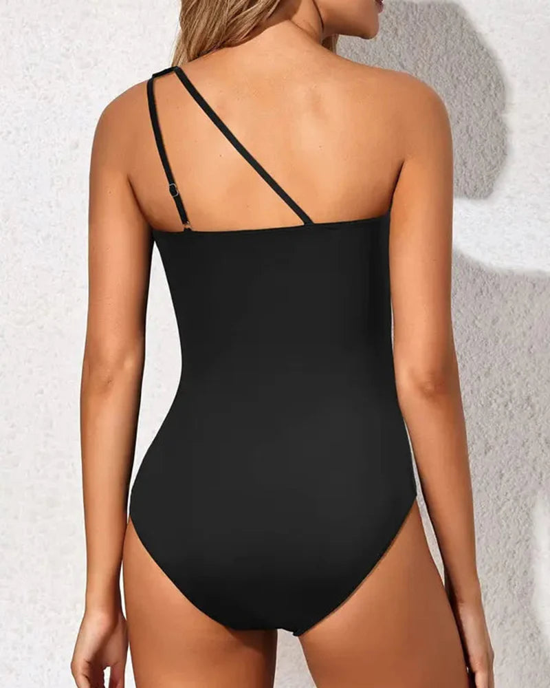 EMOSWIM - One Shoulder One Piece Swimsuit for Women Tummy Control Bathing Suits