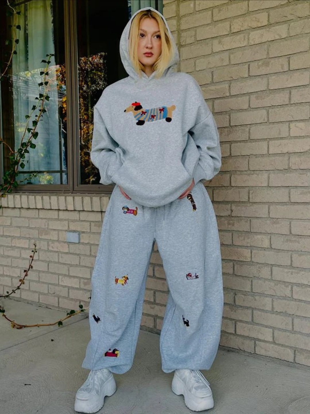 Cozy Pup Embroidered Hoodie