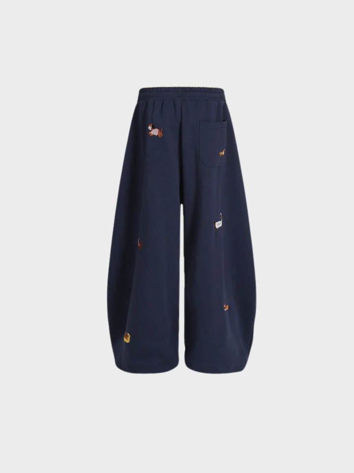Embroidered Pup Barrel Sweatpants