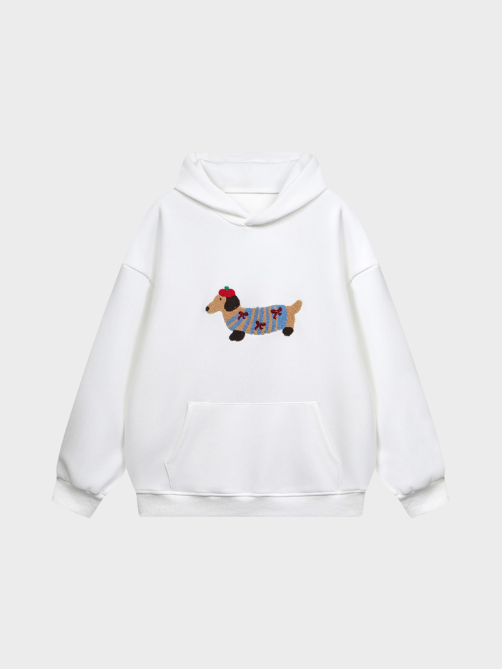 Cozy Pup Embroidered Hoodie
