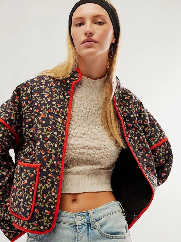 SALENTINE™ - Veste à manches longues style imprimé chic