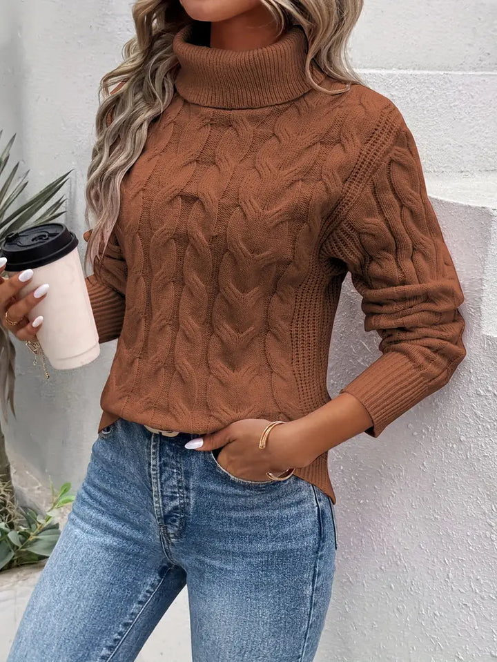 Cable Knit Turtleneck Sweater