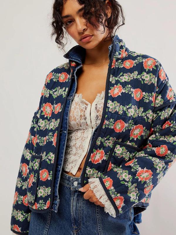 SALENTINE™ - Veste à manches longues style imprimé chic