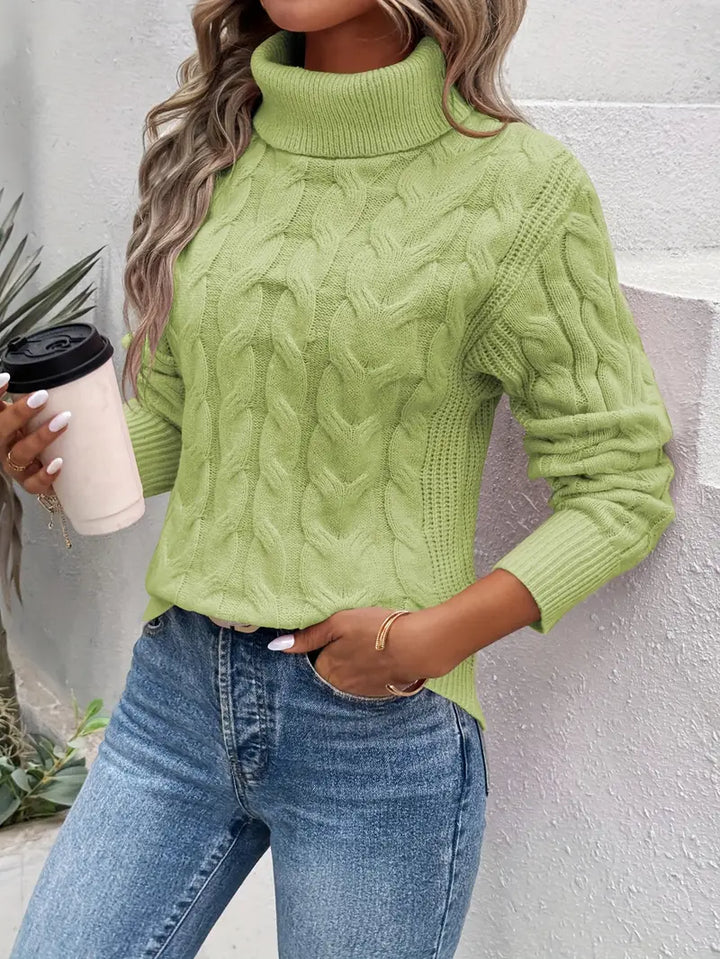 Cable Knit Turtleneck Sweater